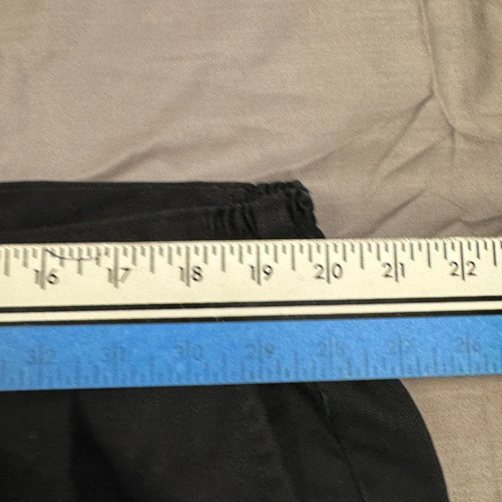 Haggar Generations Mens Black Pleated Chino Pants 42x30 Elastic Waist Cotton